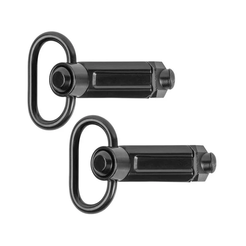 TOURBON Quick Detach (QD) Sling Swivels Set - Push Button, Metal, Black - 1 Pair