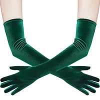 53cm Women Velvet Long Warm Evening Dress Elegant Etiquette Black Elasticity Gloves Retro Style Banquet Party Accessories - Image 5