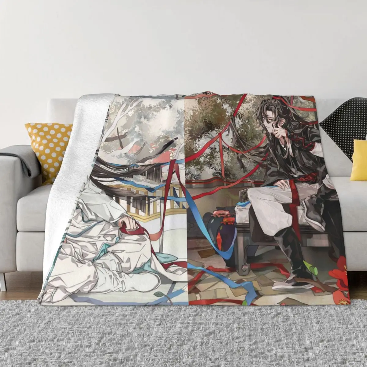 

Mo Dao Zu Shi Anime Blanket Winter Warmth Sherpa Throw Blankets for Bedding Sofa