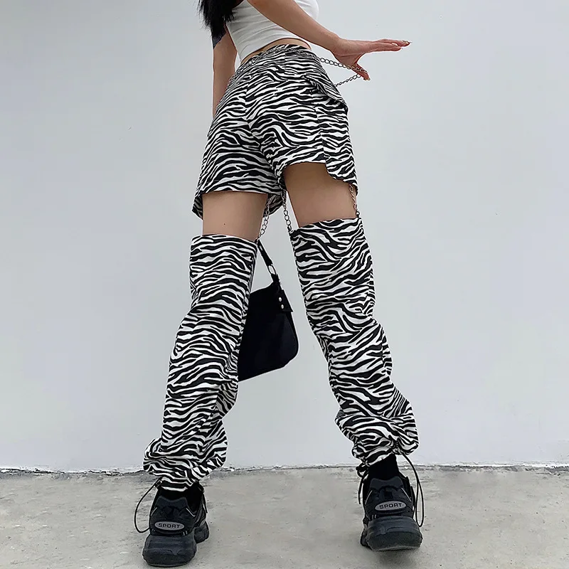 

Y2k New Street Style Ins Chain Hollow Design Drawstring Drawstring Casual Pants Women's High Waist Trouser Slim Straight Pants