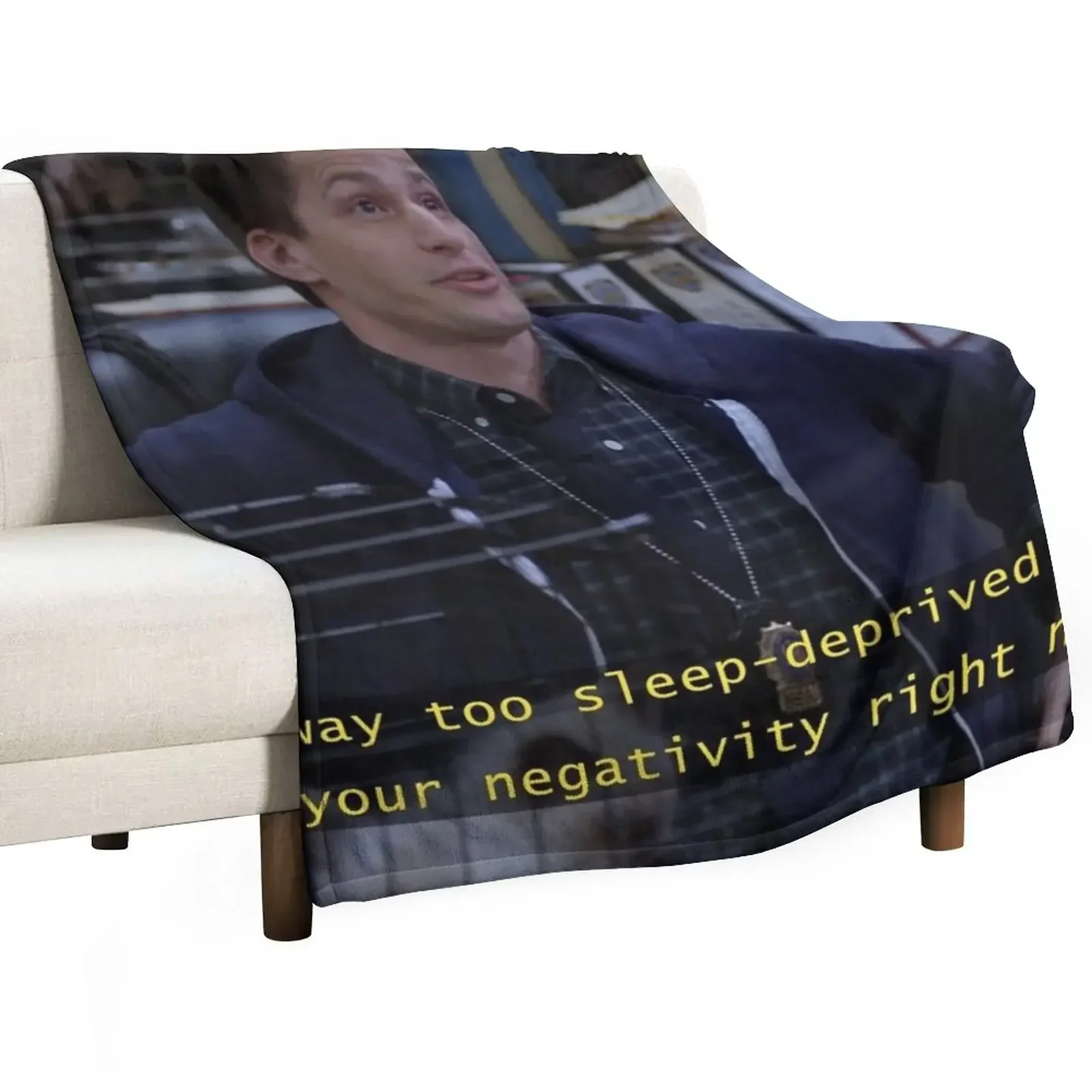 

jake peralta is sleep deprived Throw Blanket anime Cute Plaid Blankets