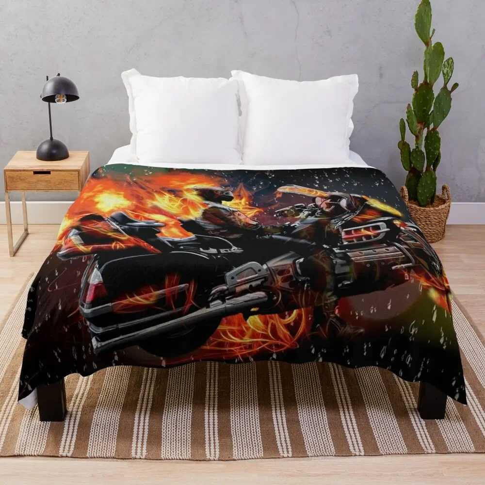 

Ghost Rider Throw Blanket Soft Beds Fluffys Large cosplay anime Moving Blankets