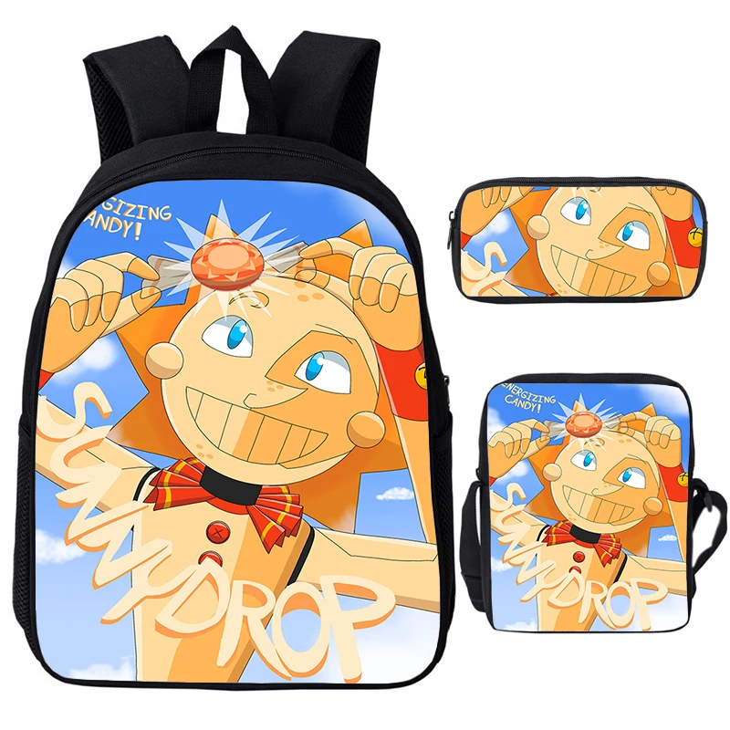 3 Pz/Set Fnaf Zaino Sundrop E Moondrop Studente Torna A Scuola Bookbag Zaino Da Viaggio Per Laptop Zainetto Per Bambini Con Astuccio