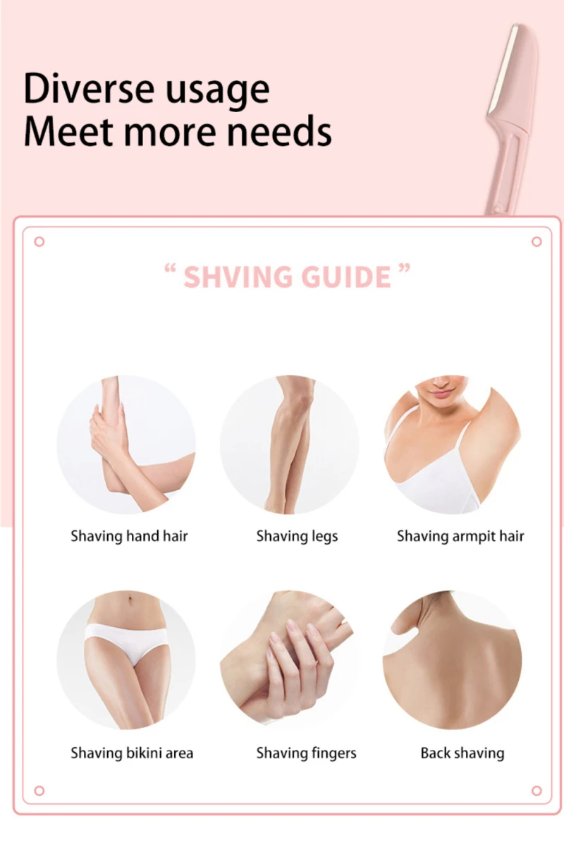 Safe Folding Ladies Face Shaver Eyebrow Trimmer Blade Anti-Scratch Razor Makeup Tools Eyebrow Trimmer Face Razor for Women eyebrow trimmer set,eyebrow trimmer,eyebrow razor set,hair shaver,eyebrow razor,facial hair remover,eyebrow trimmer blade,face shaver