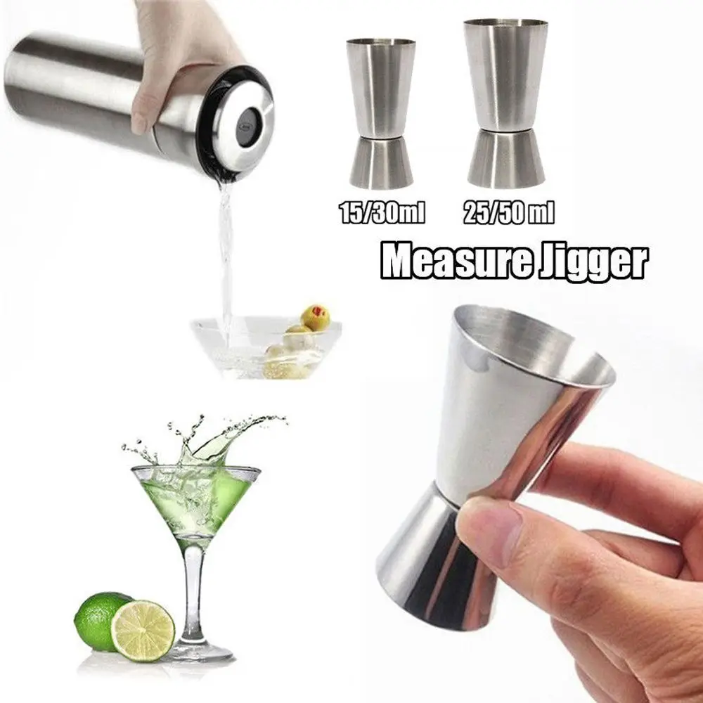 Cocktail Shaker Measuring Jigger Stainless Steel 15/20/25/30/50ml