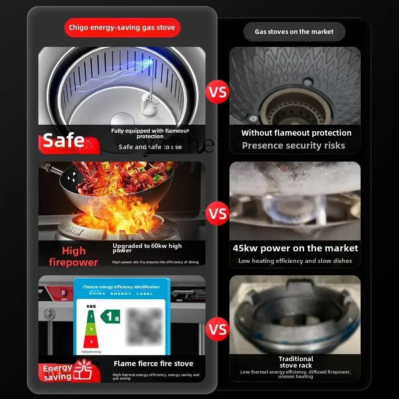 Zz stove commercial large firepower hotel special single and double eye kitchen energy saving stir fry 2