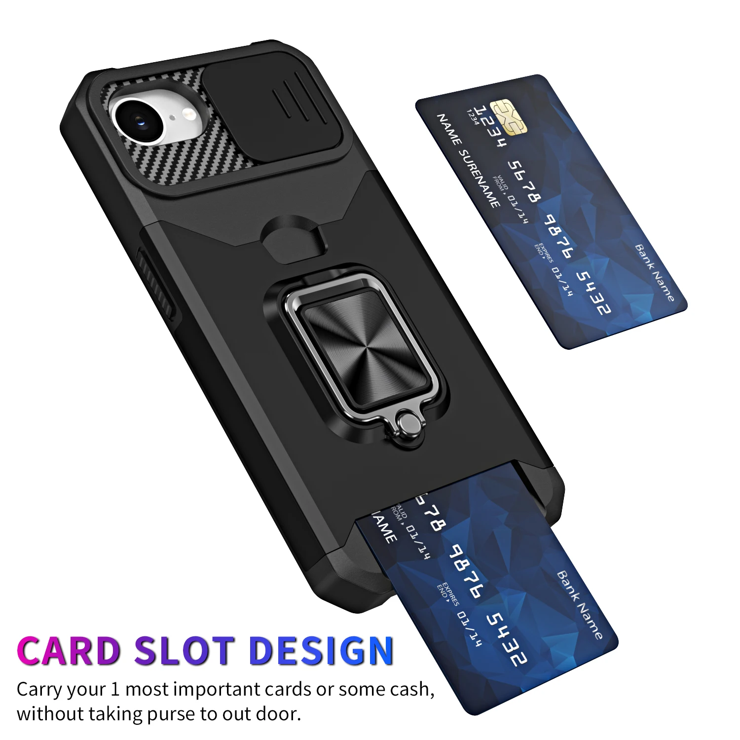 Heavy Duty Camera and Card Clip Case with Sliding Cover