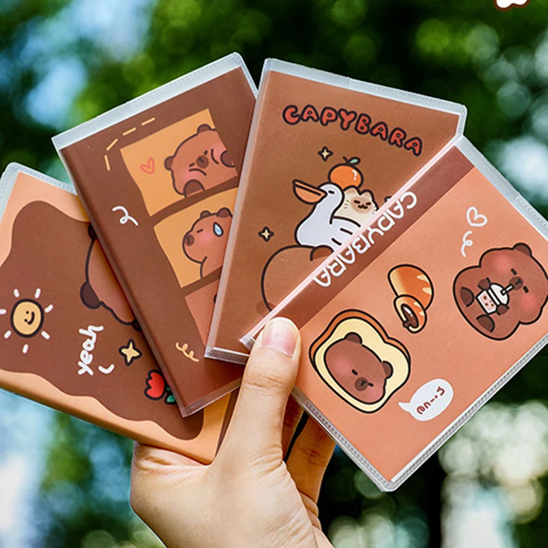 Cartoon Capybara Notebook Portable Mini Pocket Notebook High Quality Notepad Student Stationery School Office Supplies Gifts