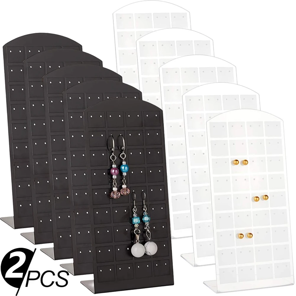 1-2pcs Fashion Portable Earrings Ear Studs Holder Plastic Jewelry Display Holders Earring Showcase Organizer Stand Storage Rack 2pcs desk calendar paper calendar decor portable calendar freestanding english calendar ornament