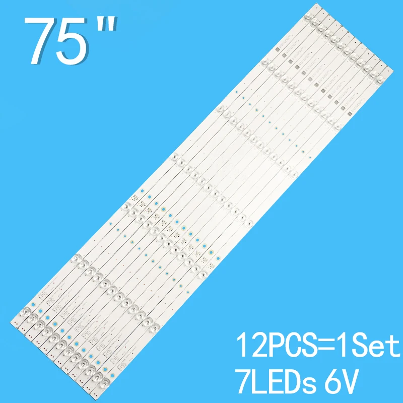 

LED backlight strip 7 lamp for 75V2 GIC75LB08 75S421 75D6 75S423 75S425 75U6800C 75S421CA 75EP661 GIC75LB08_3030F2.1D_V1.1_20181