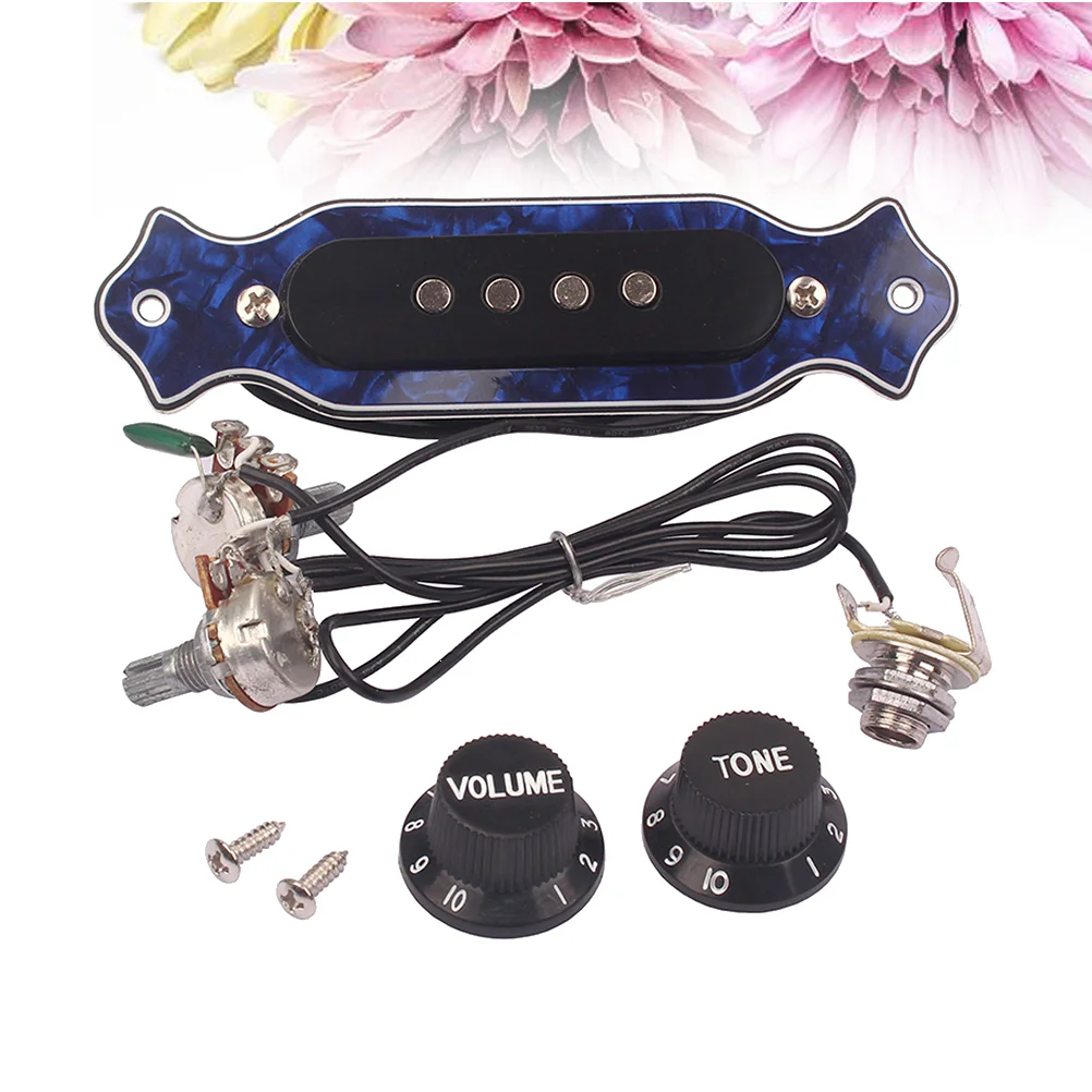 

Soundhole Pickup Sound Hole Prewired Active Pickup with Tone Volume Controller Knobs For Box 4-String Guitar Humbucker