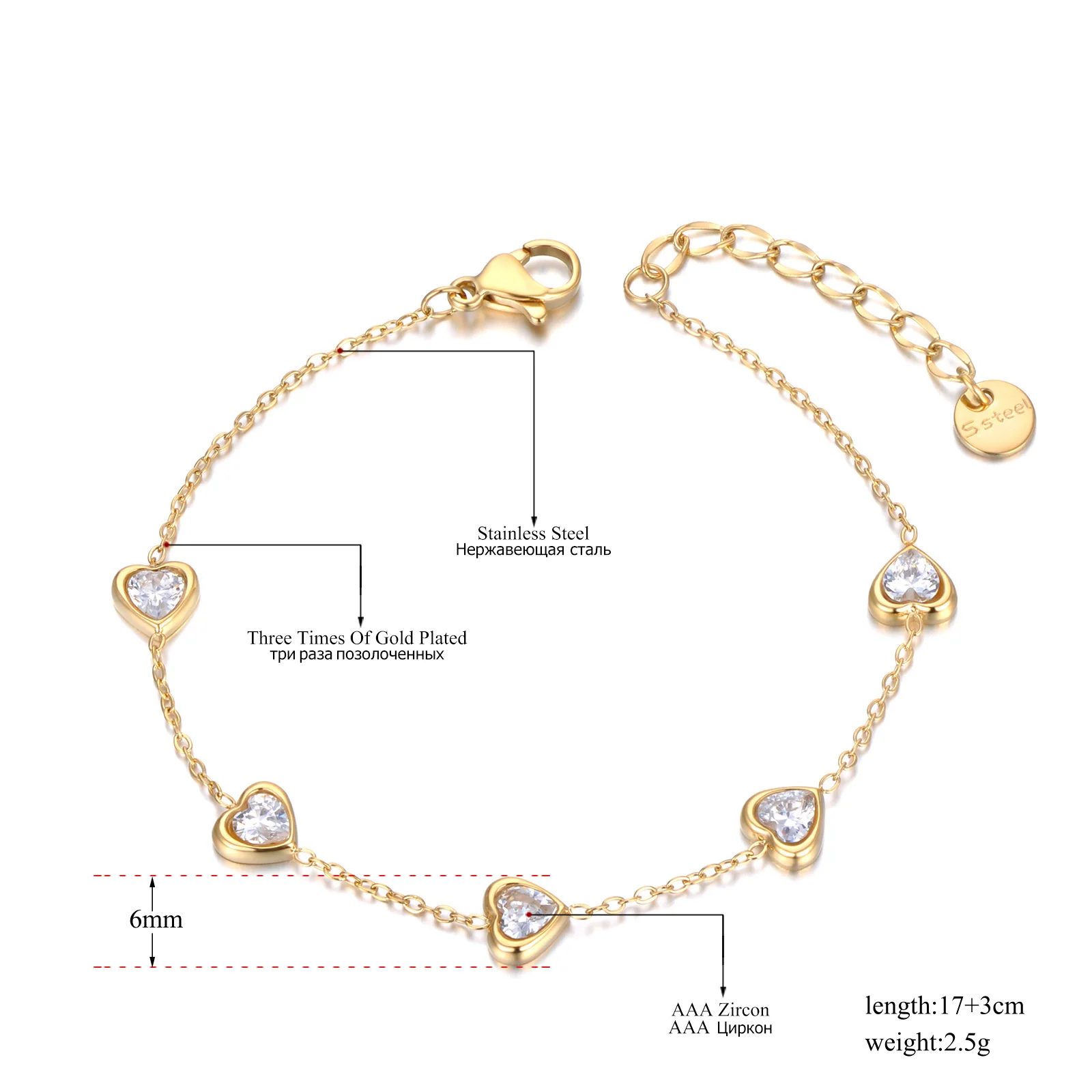 韓国 人気 ブレスレット ハート [SENTIMENTS] NO.395 BRACELET CONNECT WITH LOVE BRACELET(2JU0342)K10 ブレスレット｜スター