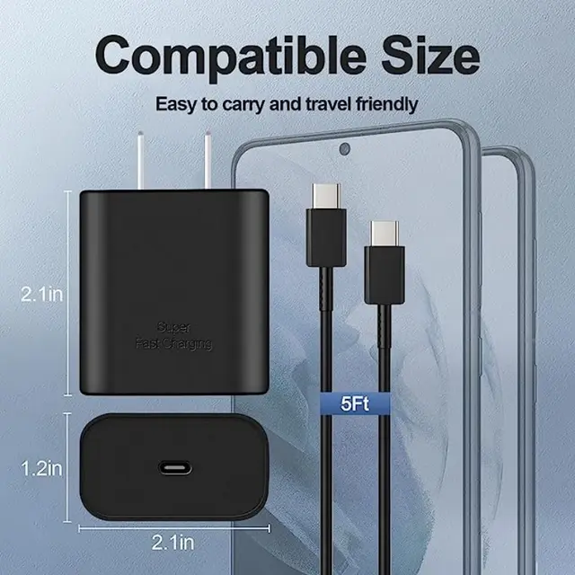 For Samsung Original PD 45W USB Type C Charger For Samsung Galaxy S23 S22 S21 Ultra S20 S10 Note 10+ 20 A54 Fast Charging Cable 5