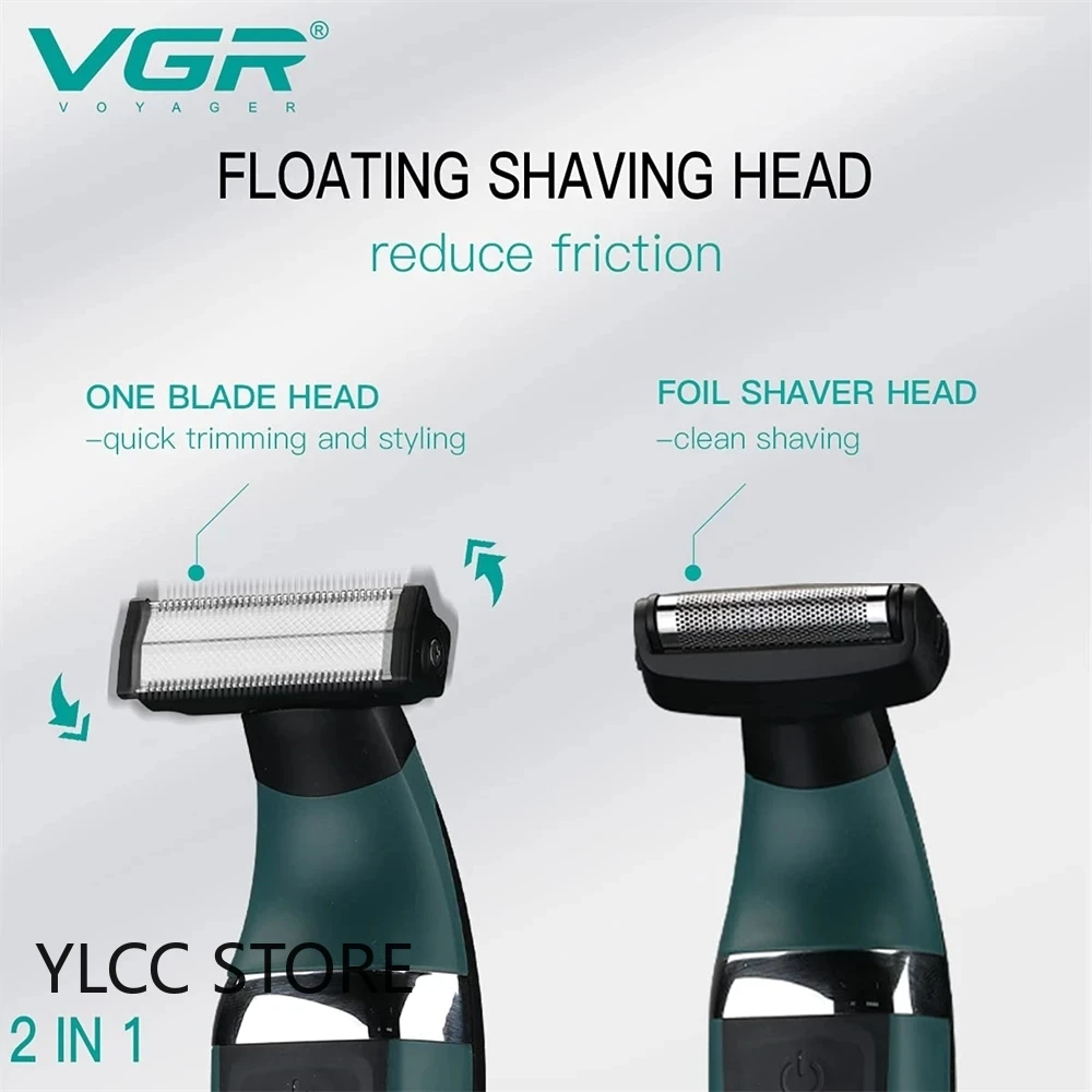 VGR Pubic Hair Trimmer Shaver for Men Body Groomer for Groin & Balls Replaceable Blade Electric Razor IPX5 Waterproof Epilator 3