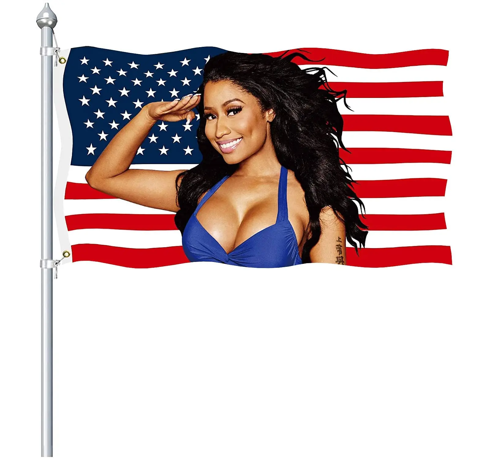 Nicki Minaj Flag Nic-ki Min-aj American Flag Vivid Colors