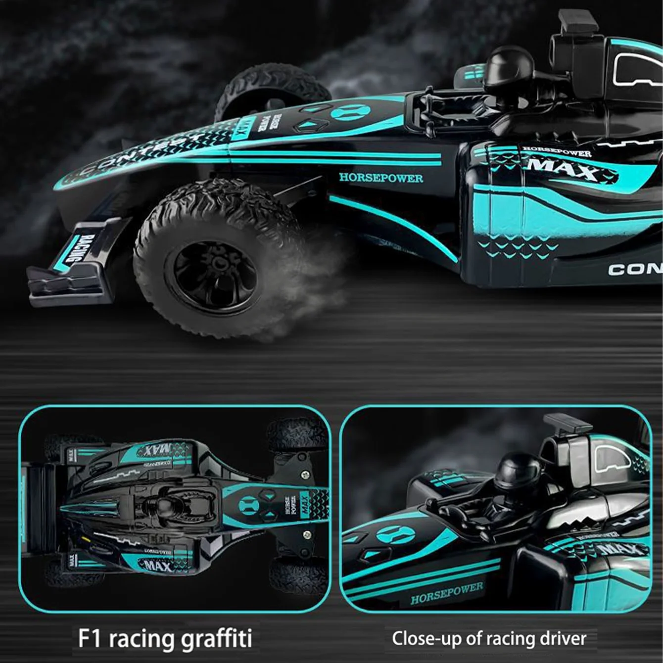 4 Channels 2.4GHz Remote Control Race Car with 4WD System Battery Powered Formula RC Car for Adult Kids Festival Gifts for Boys