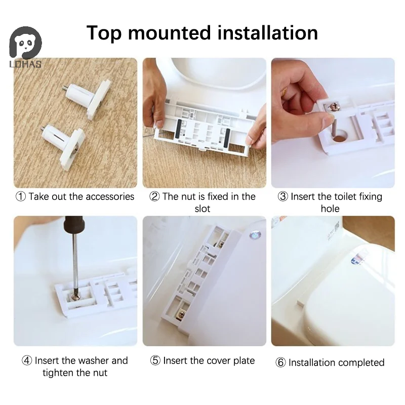 Toilet Lid Hinge Repair Bolts Accessories Screws Washers Set Universal Replacement Toilet Lid Set Screws