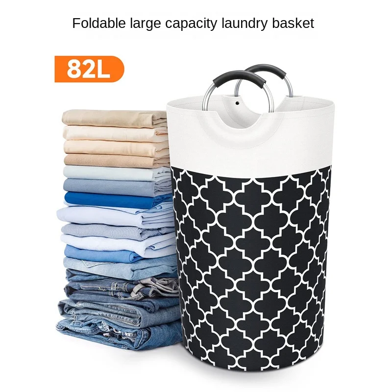 

82L/90L Large Capacity Foldable Dirty Laundry Basket with Handle Upright Laundry Basket Organizer Dirty Laundry Bucket