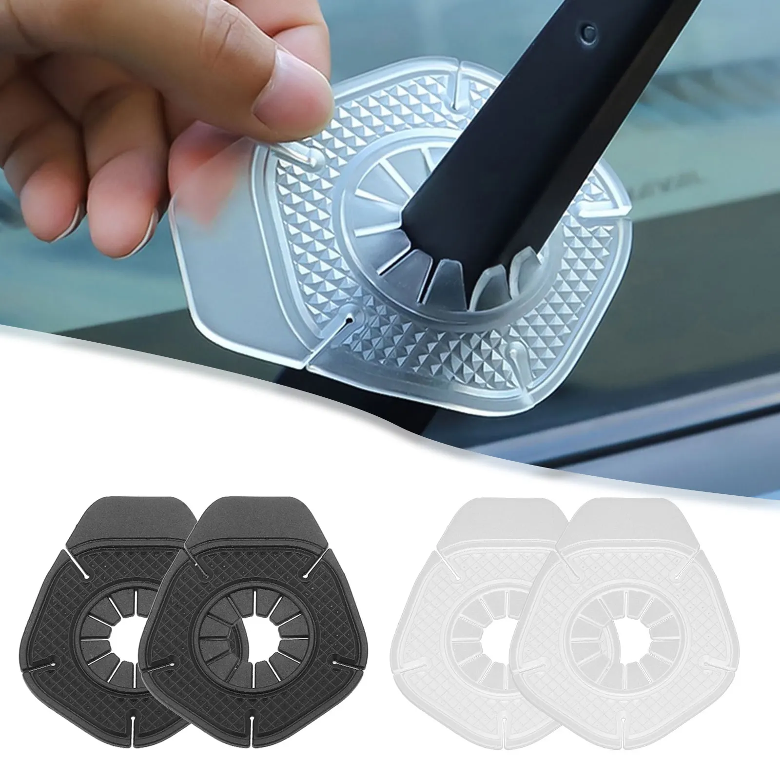 

2pcs Car Wiper Hole Protective Cover Windshield Wiper Arm Bottom Silicone Pads for Prevent Debris Falling Auto Accessories