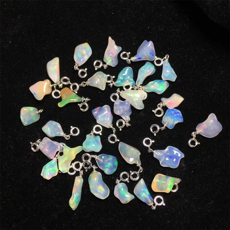 

S925 Natural Freeform Opal Pendant Handmade Women Healing Gemstone Crystal For Lovers Girlfriend 1PCS