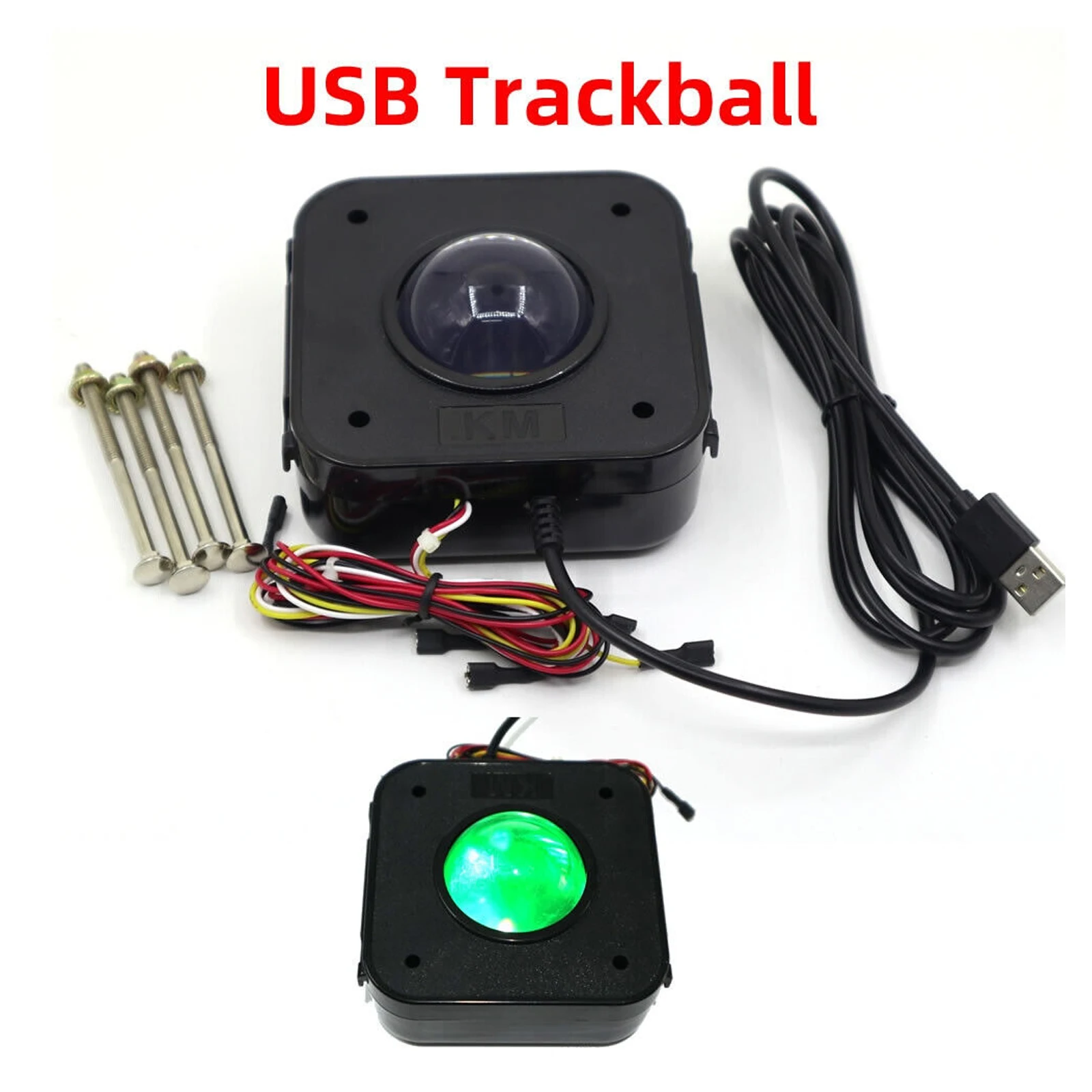 Smoothly RAC TRACKBALL USB Arcade Game Trackball Mouse Illuminated LED USB Connector 4.5cm quick
