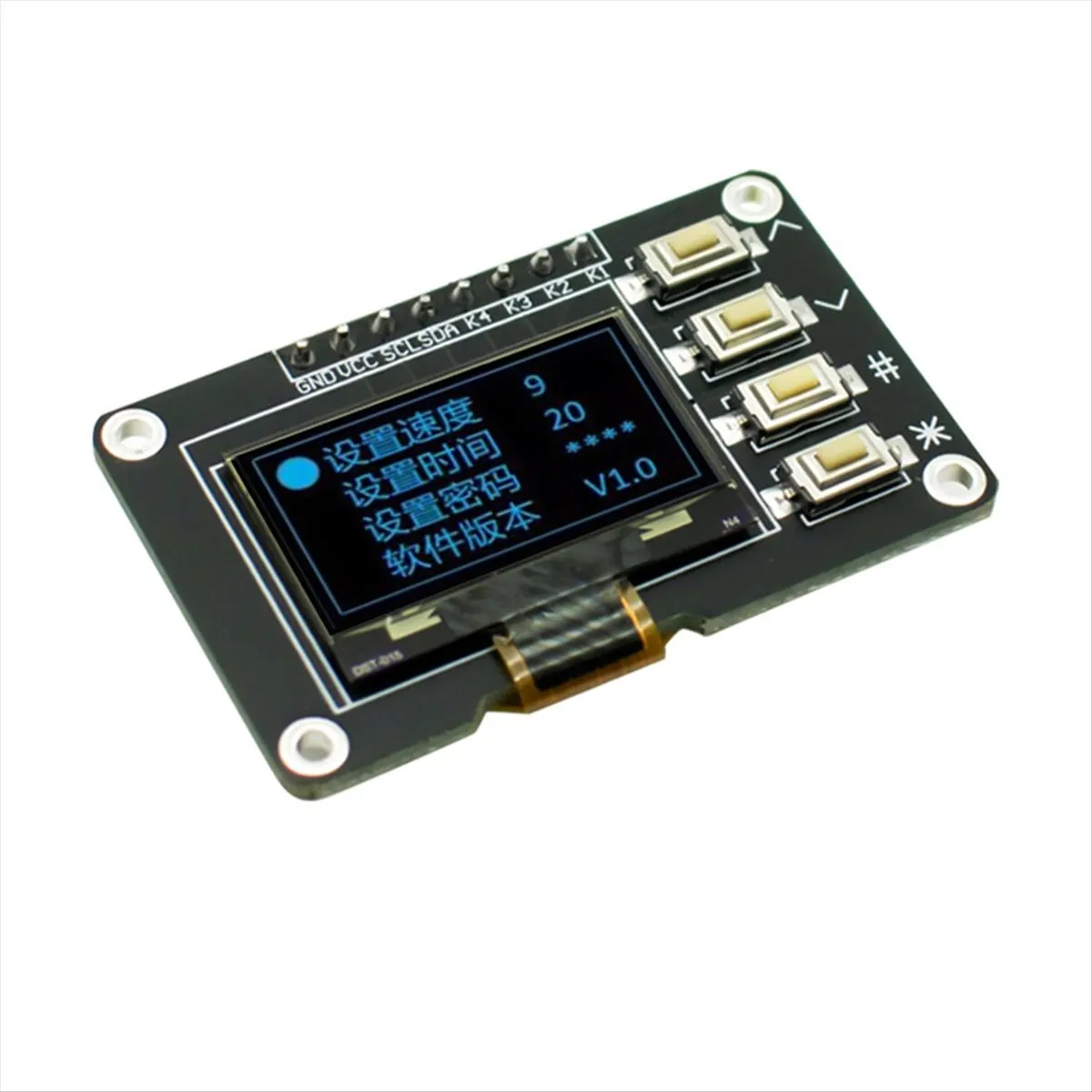 19K 전자제품 액세서리,0.96인치 OLED 디스플레이 12864 모듈 IIC SSD1315 블루(블랙)