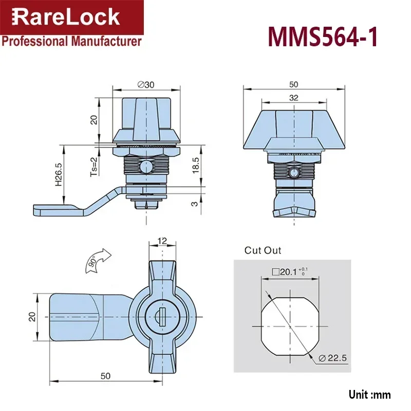 보관함 보석 케이스 메일 상자 전자 파일 캐비닛 사무용품 산업 Rarelock MS564 H 용 캐비닛 캠 잠금 장치 처리