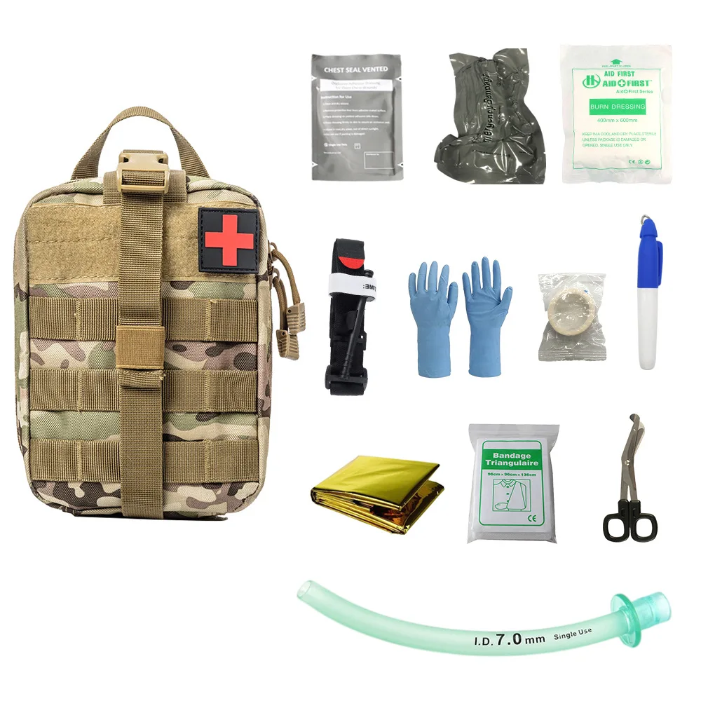

Tactical Bag 12pcs Emergency Trauma Kit Tourniquet Military Combat Tactical IFAK for First Aid Response Medical Kit
