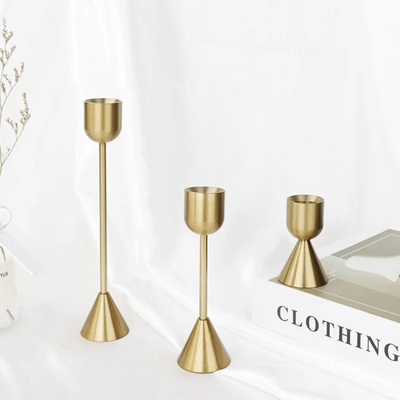 Candle Holders American Brass Candle Holder Ornament Home Simple Retro Model Single Head
