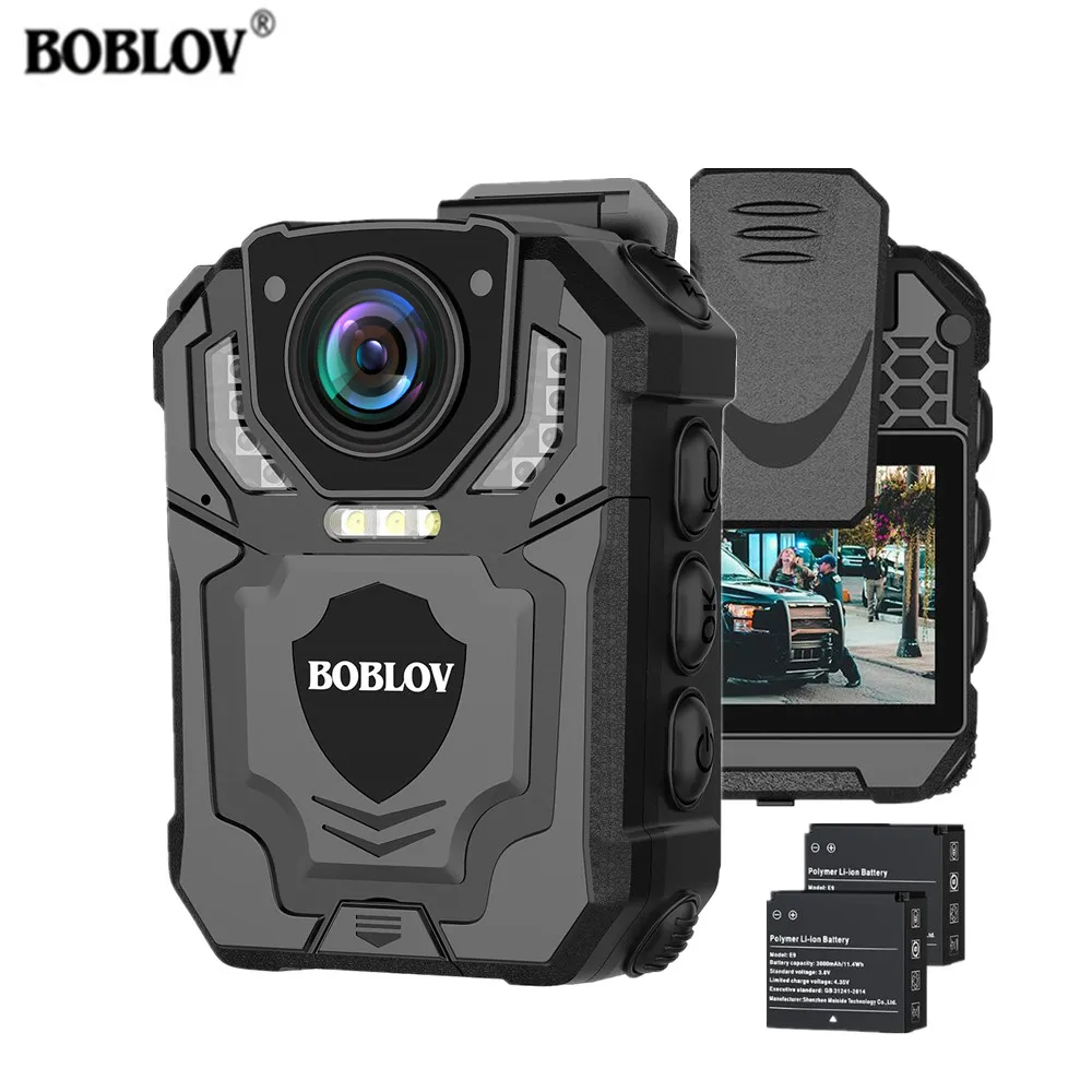 

Boblov T5 Body Worn Camera HD 1296P DVR Video Security Cam IR Night Vision Wearable Mini Camcorders Loop Recording Police Camera