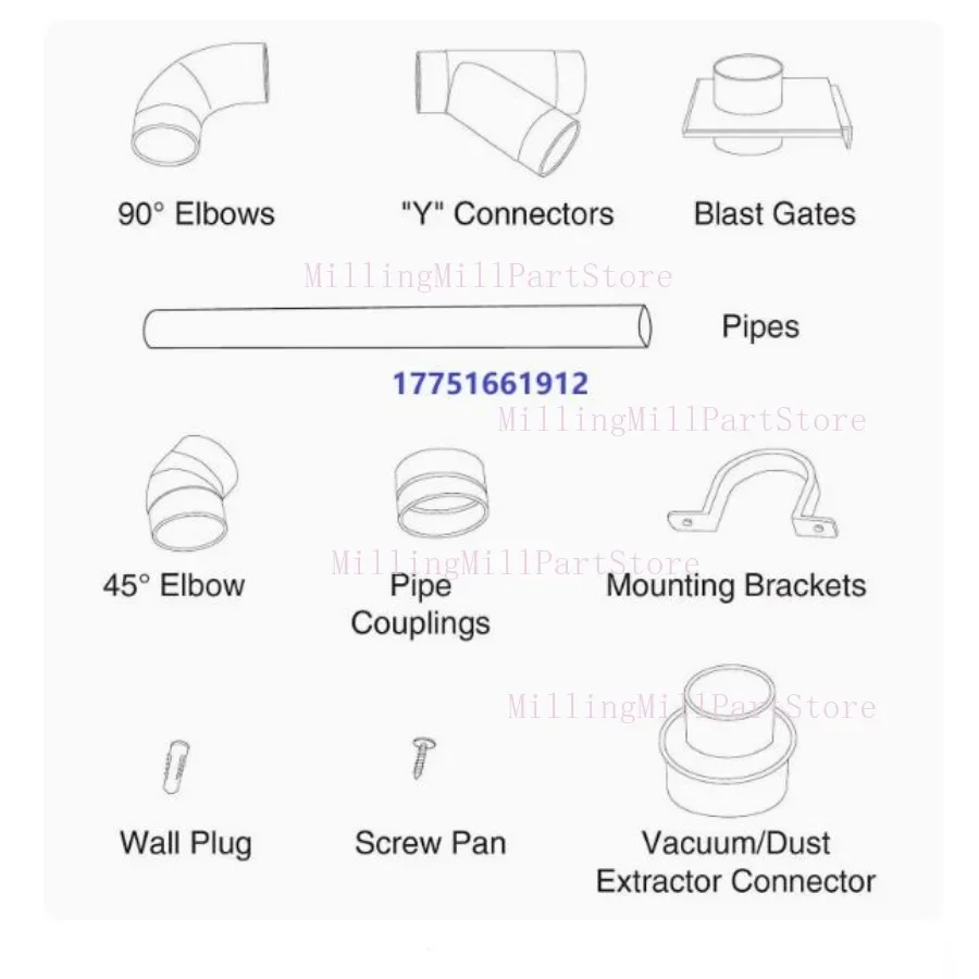 Collector Dust Hose Switch Valve for Dust Collector Woodworking Shop Slide Gate Woodworking Vacuum Cleaner Valve Elbow3way