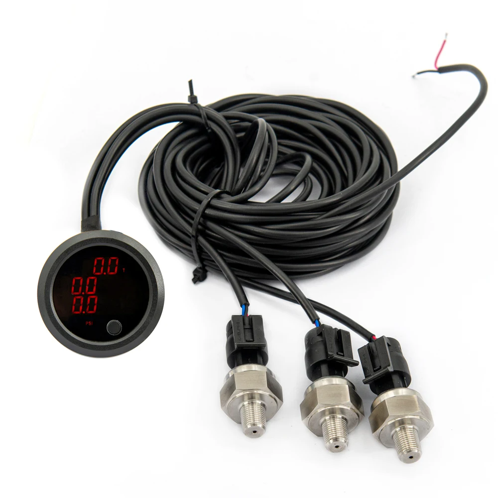Universal Air Ride Suspension Three in One Display Pressure Gauge With Valveblock and Control Panel Ship Type Switch car suspension steering accessories
