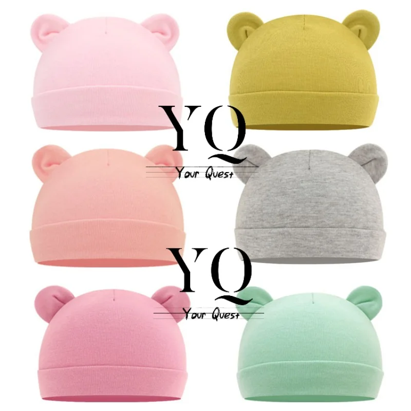 

Baby Pullover Hat Newborn Small Hat Double Layer Fetal Hat Male and Female Baby Bear Ear Hat newborn photography props
