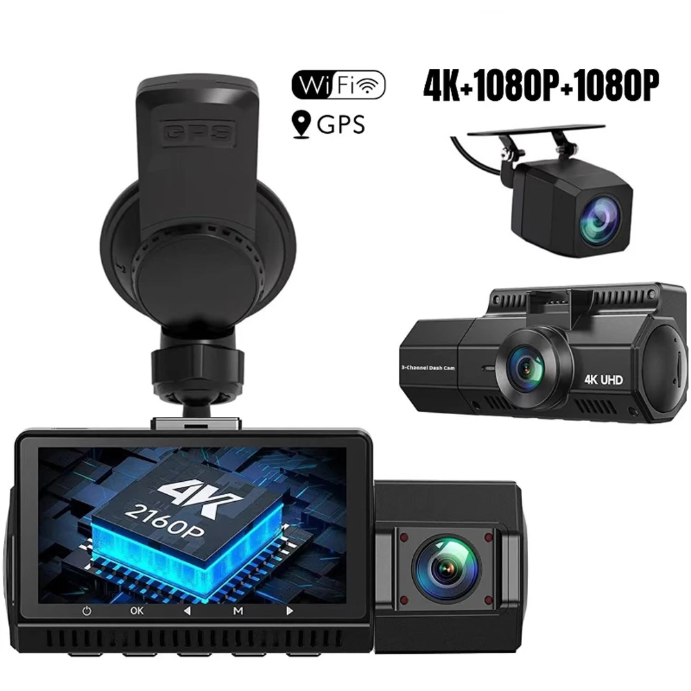

Dash Cam 4K Night Vision Camera for Car Dashcam GPS 24h Parking Monitor DVR Loop Recording Car Video Recorder Motion Detection