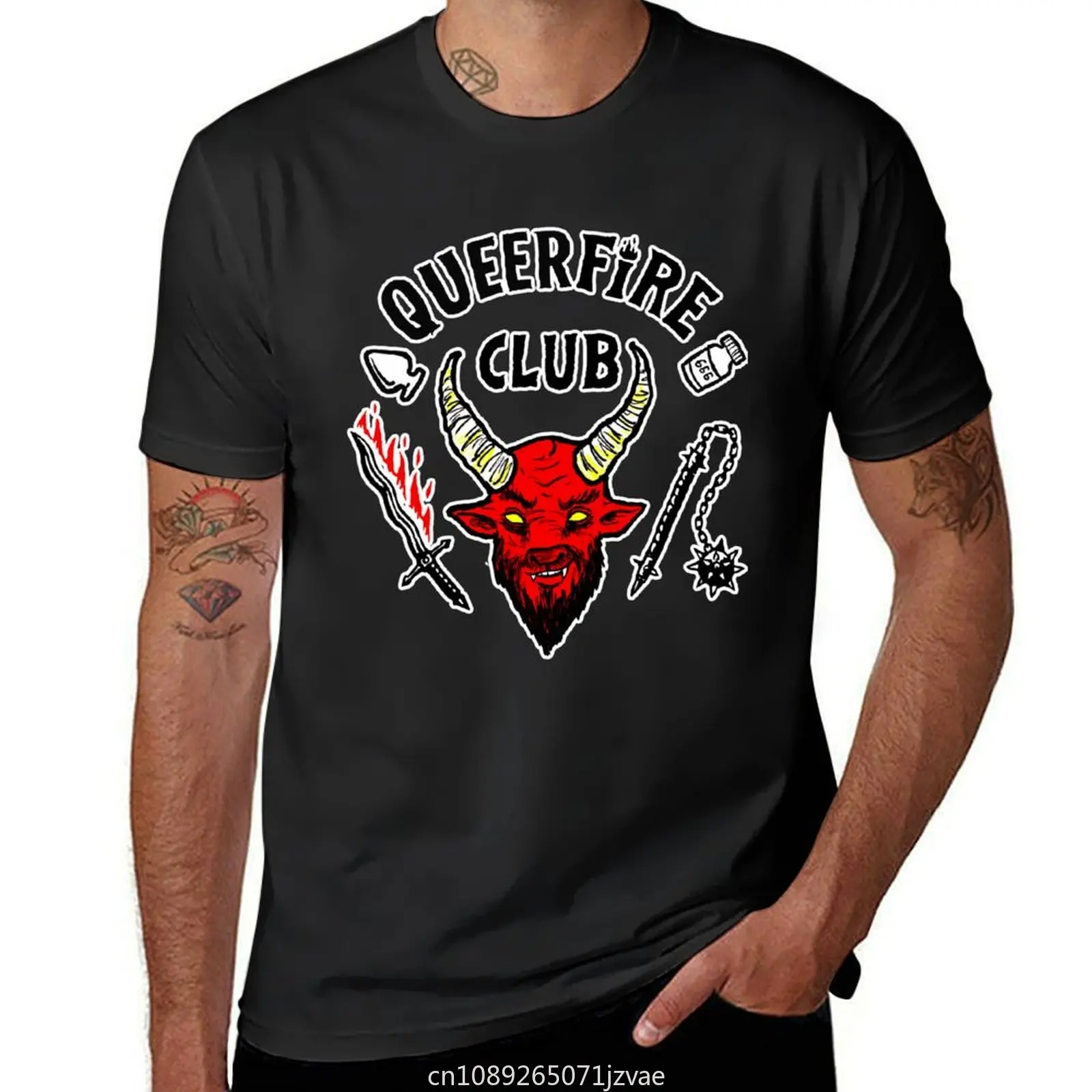 

Футболка QueerFire Club, большие размеры, индивидуальный дизайн, ваша собственная новая версия, облегающие футболки для мужчин