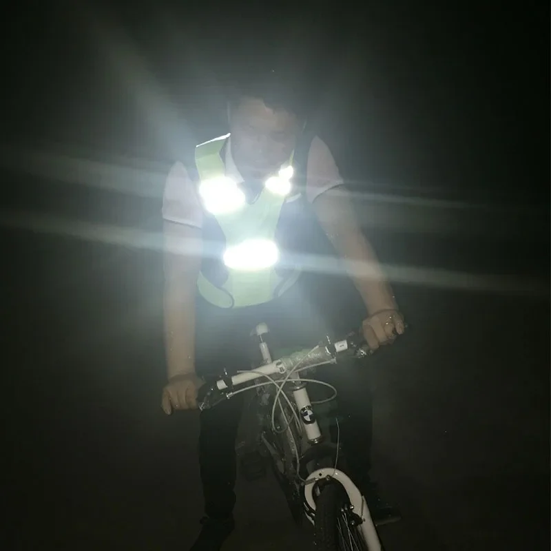 Car Motorcycle Reflective Safety Vests Lightweight Adjustable Elastic Jacket Hi Vis Reflective Strips for Running Cycling