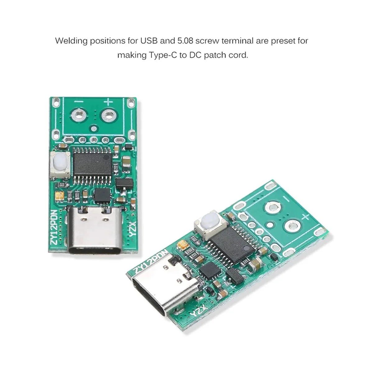 2 Pcs ZY12PDN USB-C PD2.0/3.0 to DC Converter Power Supply Module Decoy Fast Charge Trigger Poll Polling Detector Tester