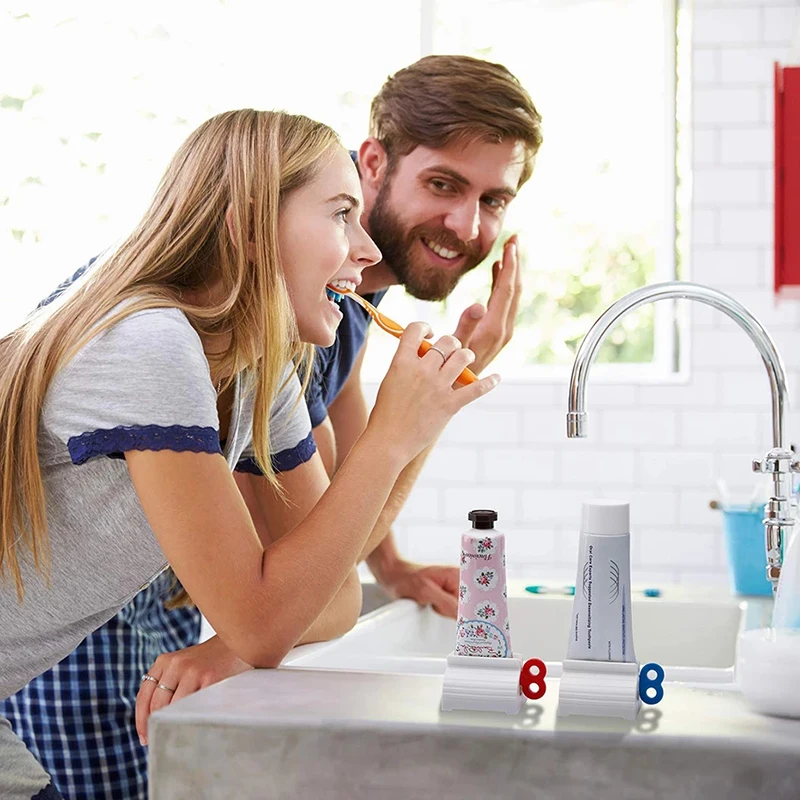 

Automatic Toothpaste Squeezer Toothpaste Seat Holder Stand Rolling Tube Facial Cleanser Dispenser Press for Bathroom Accessories