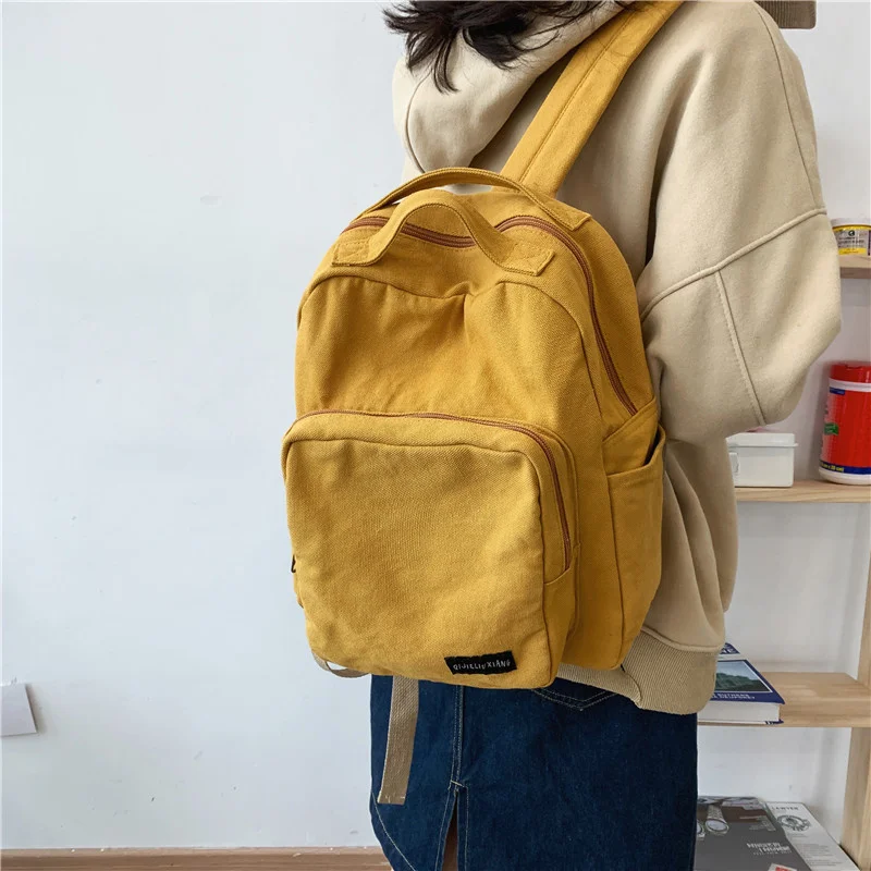 

Casual canvas Women Backpack Teenger Girl School Bags Female Mochila Bagpack Shoulder bag Travel Bag Large capacity Rucksack