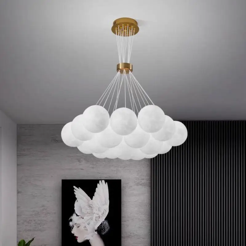 Pendant Light For Bedroom Living Room Dining Table Bar Kitchen Home Decor Modern Led Chandelier Moon Starry Sky Suspension Lamp