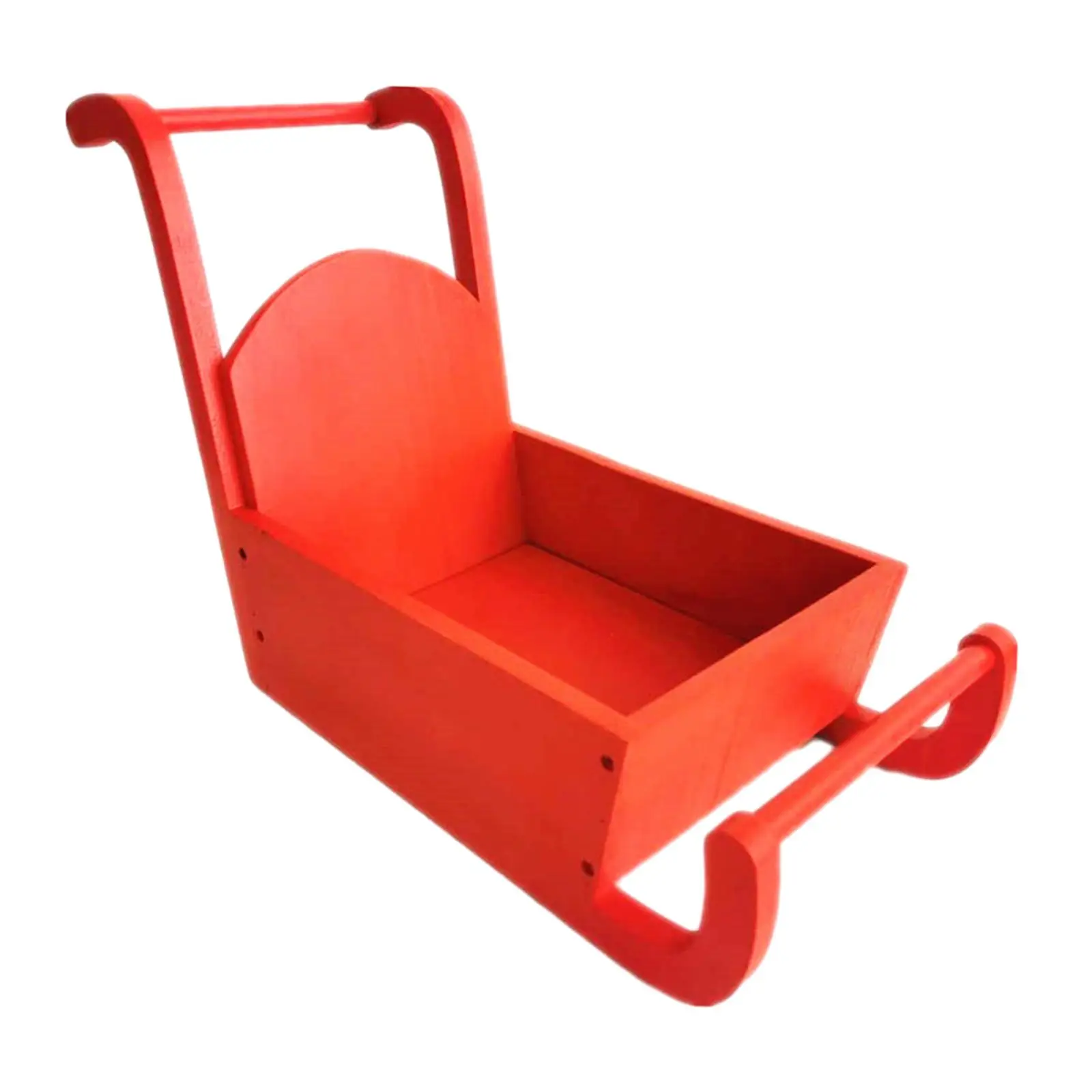  사진 소품 빨간 썰매 크리스마스 테마, 안정적인 선물, 나무 썰매 재사용 가능