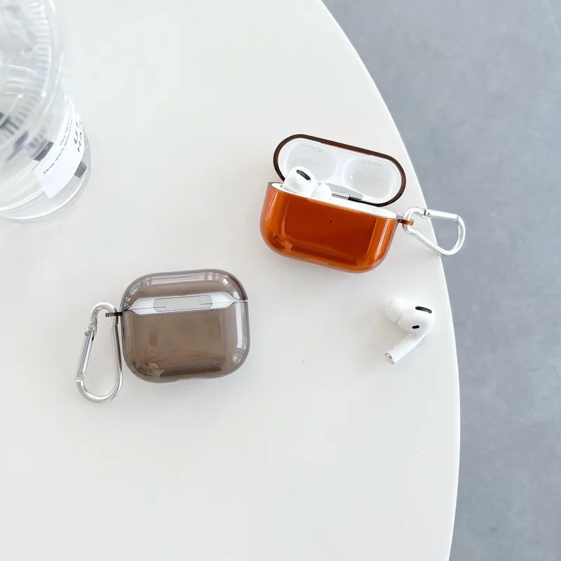 Transparent TPU Earphone Case with Keychain