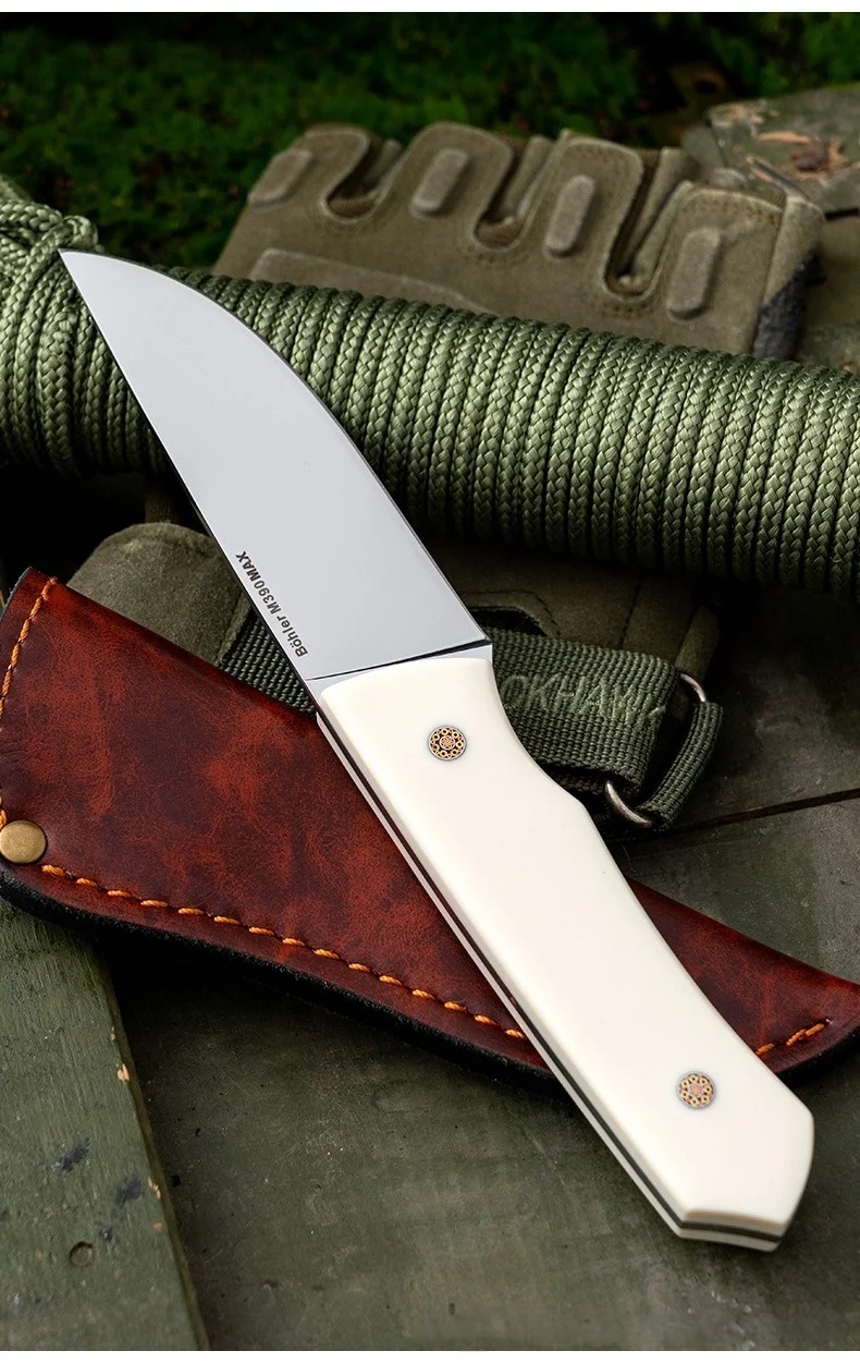 Neues Bestseller-Messer M390 mit Hoher Härte, Skandinavisches Design, Spiegelpoliert, Knochengriff, Sammlerstück, Camping- und Obstmesser – Detail 8