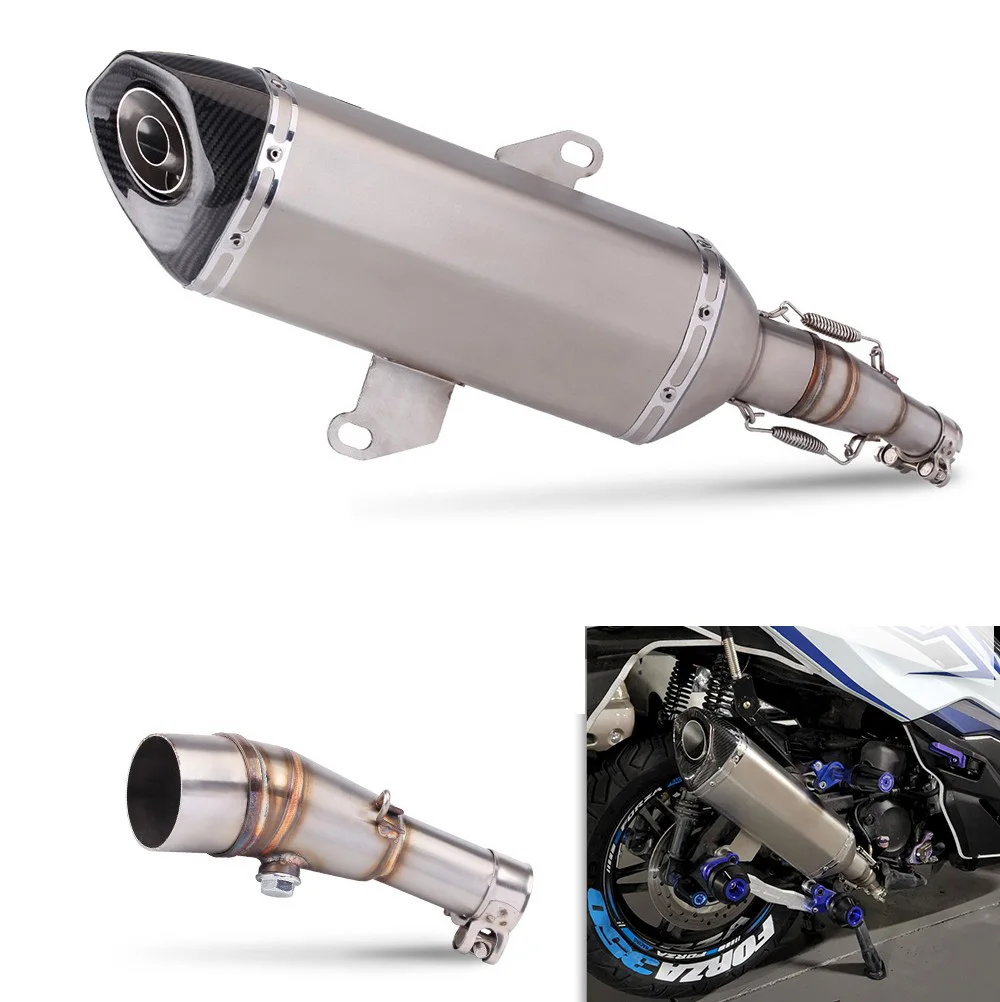 Per Honda FORZA350 NSS350 sistema completo scarico Moto modificato fuga Moto Bike silenziatore DB Killer silenziatore tubo di collegamento anteriore - - Racext 26