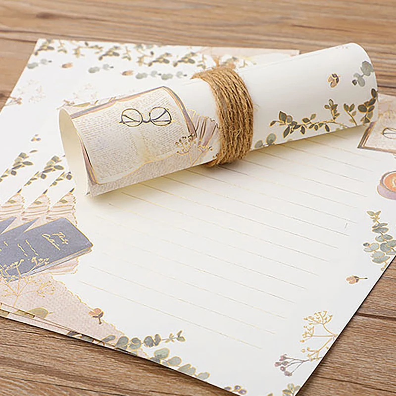 

8pcs/set A5 Letter Paper Writing Paper Retro Letter Pads for Envelope Stationary Paper Wedding Party Invitation Supplies