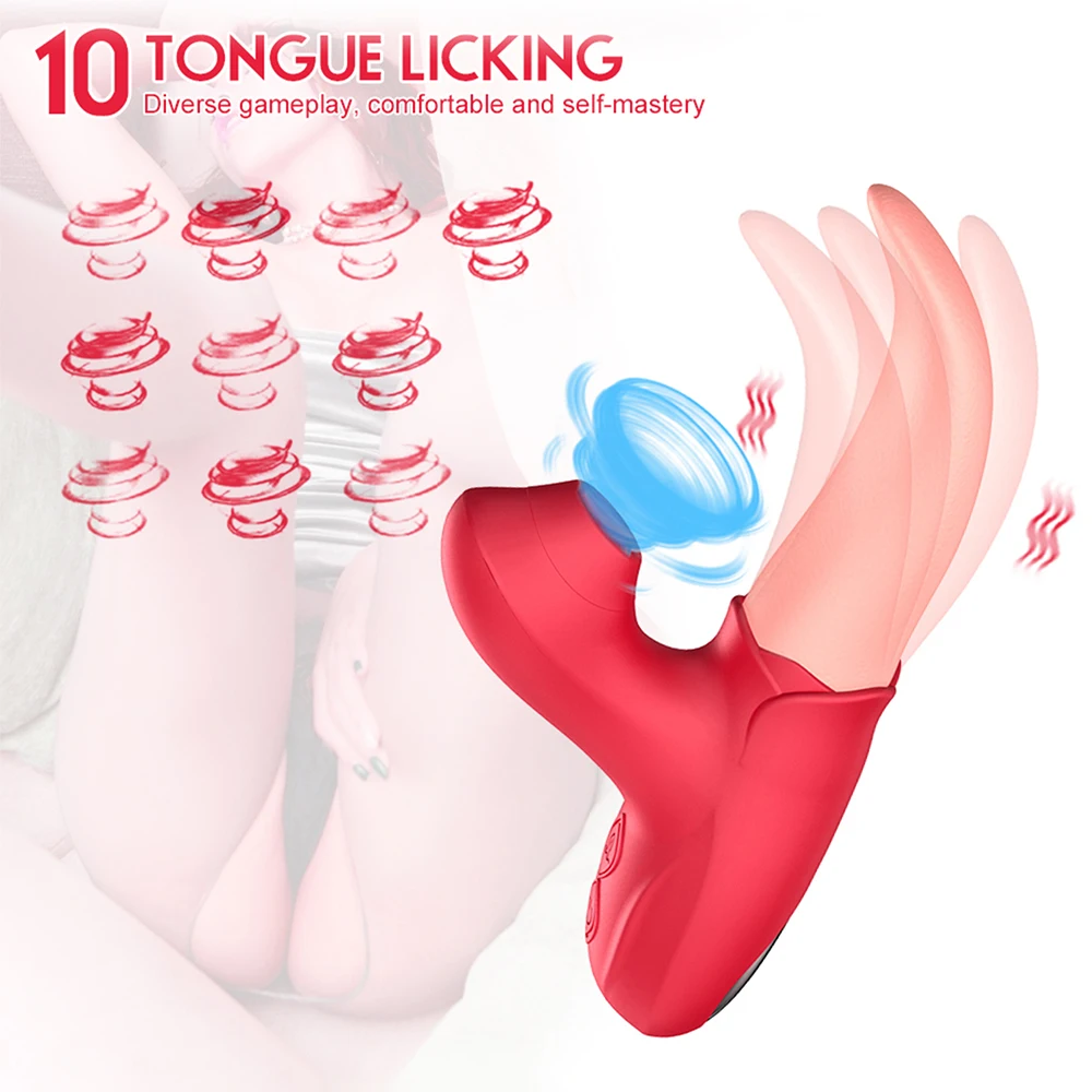 Rose Tongue Licking Sucker Vibrator For Women Nipple Clit Stimulator Love Egg Dildo Vibrating Massager Female Adult Sex Toys