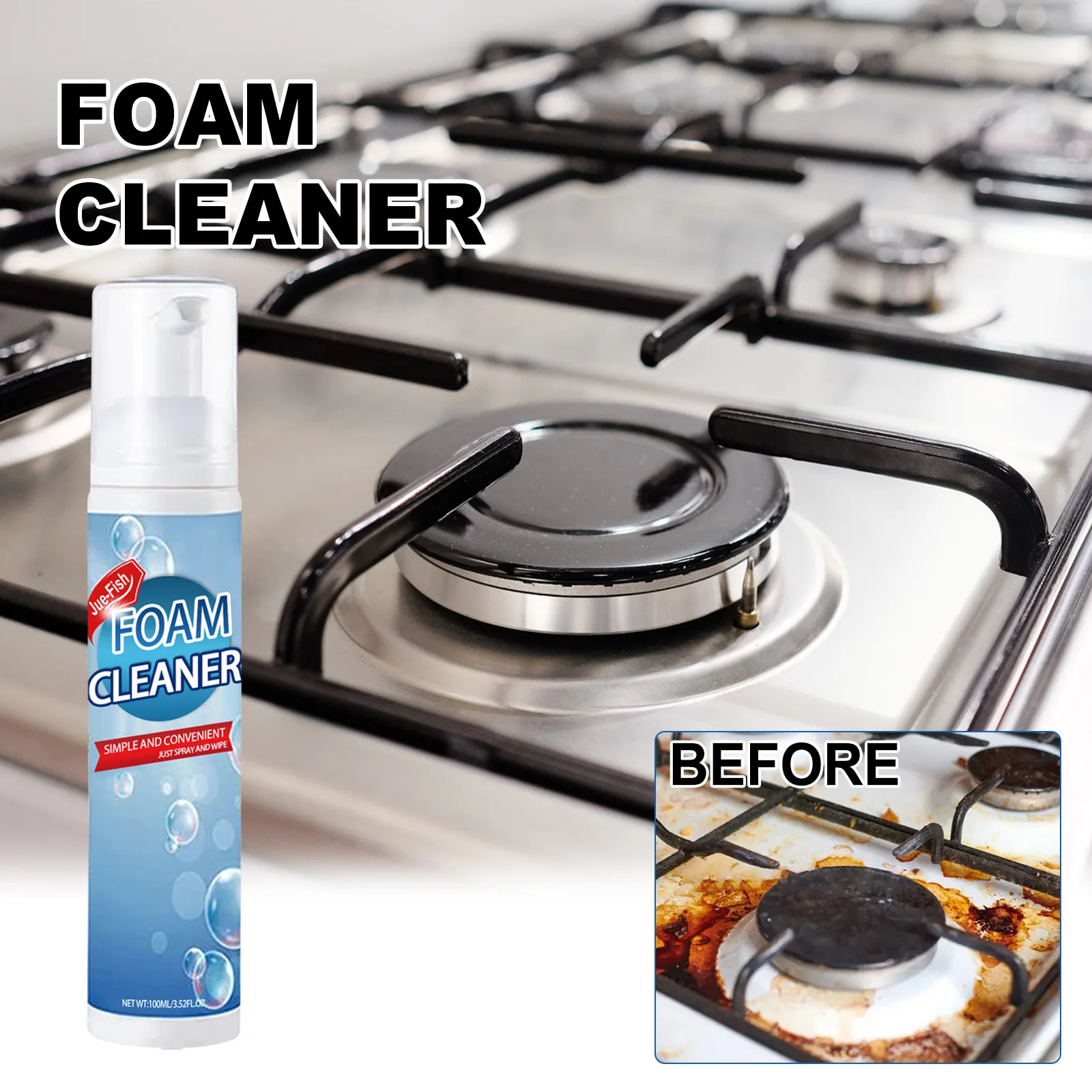 Kitchen Cleaner Spray Effective Grease Cleaner Hood Stove Rust Stain Remover Magic Degreaser Multipurpose Household Foam