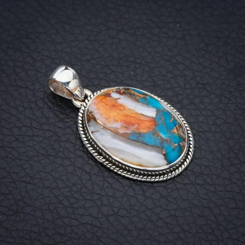 

StarGems Copper Chalcedony Handmade 925 Sterling Silver Pendant 1.5" F3752