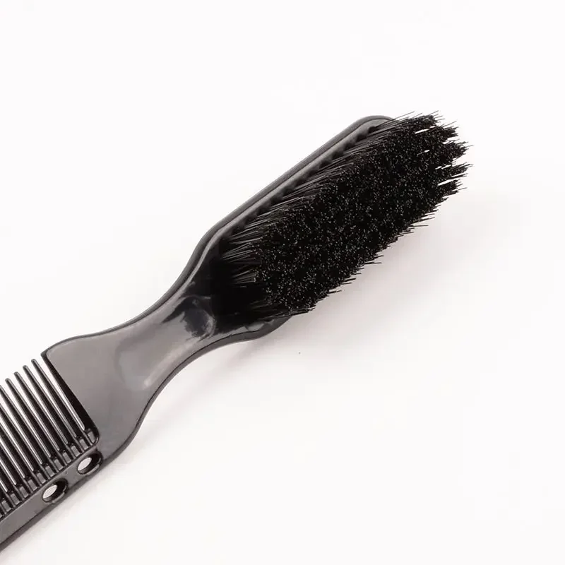 Double-sided Comb Brush Black Small Beard Styling Brush Professional Shave Beard Barber Vintage Carving Cleaning beard brush