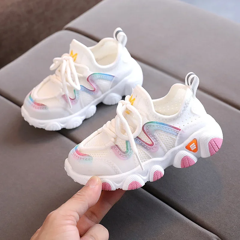 Breathable Toddler Boy Girl Sneakers Stretch Fabric Running Shoes School Sports Shoes D07083 sports shoes baby shoes kids sneakers kids shoes kids sports shoes